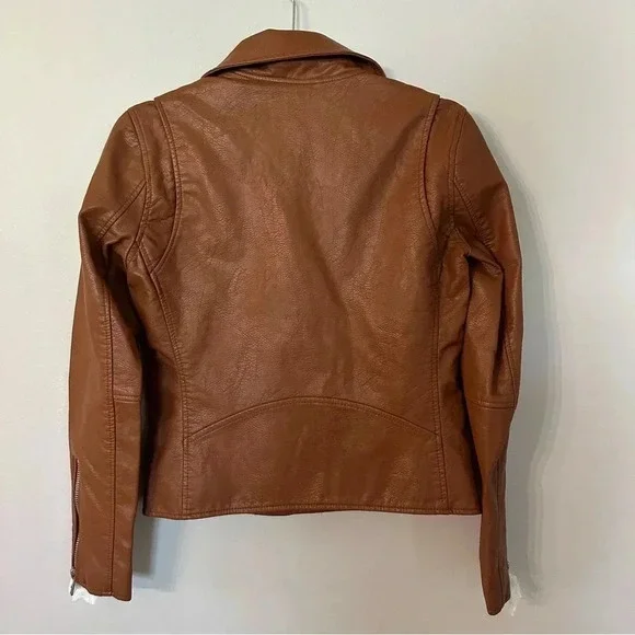 Anthropologie BlankNYC Women’s Faux Leather Moto Jacket in Honey Size XS NWT - Picture 9 of 9
